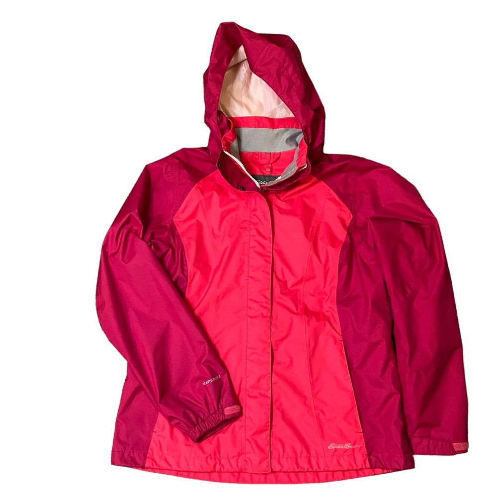 Eddie Bauer WeatherEdge Softshell Jacket Women’s Large Detachable Hood Hot Pink